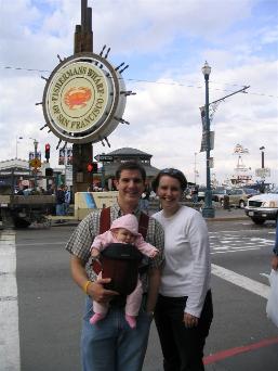 Fisherman's Wharf.  All of a sudden Laura stopped and wanted to take a picture.  I was really confused about why that particular corner was son interesting, then I saw the picture.  I don't know how I missed the 40 foot sign...