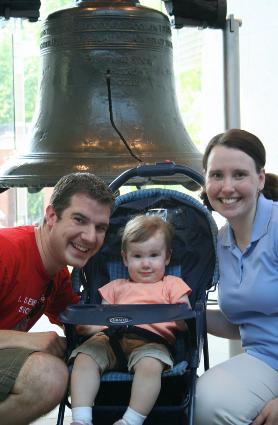 The whole fam at the liberty bell thanks be to a random tourist.