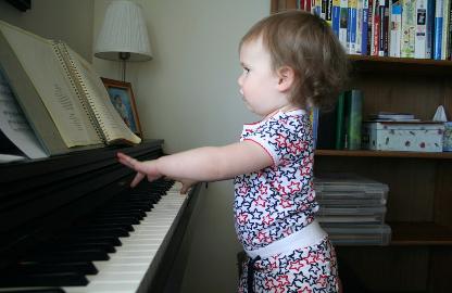 And of course, my little virtuoso tickling the ivories...
