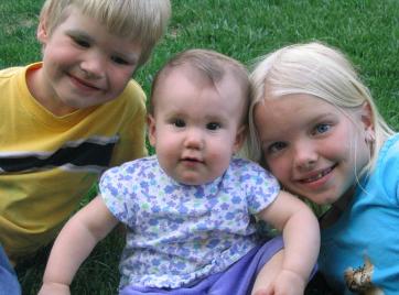 Audrey with cousins Jared and Kristin.