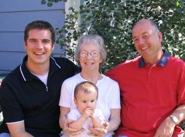 Four generations of Kochs...  Grandma, Father, Son, and Baby