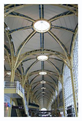The roof of the main hallway, it reminds me of a train station.